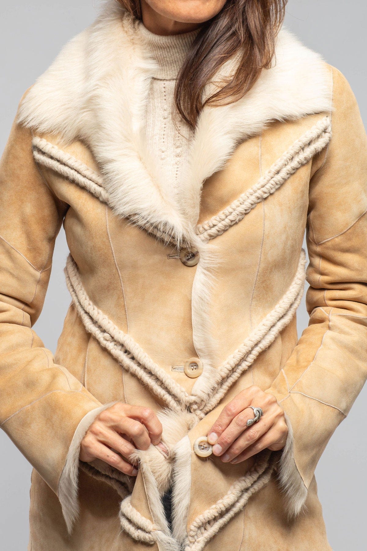Amaya Shearling In Vintage Palomino - AXEL'S