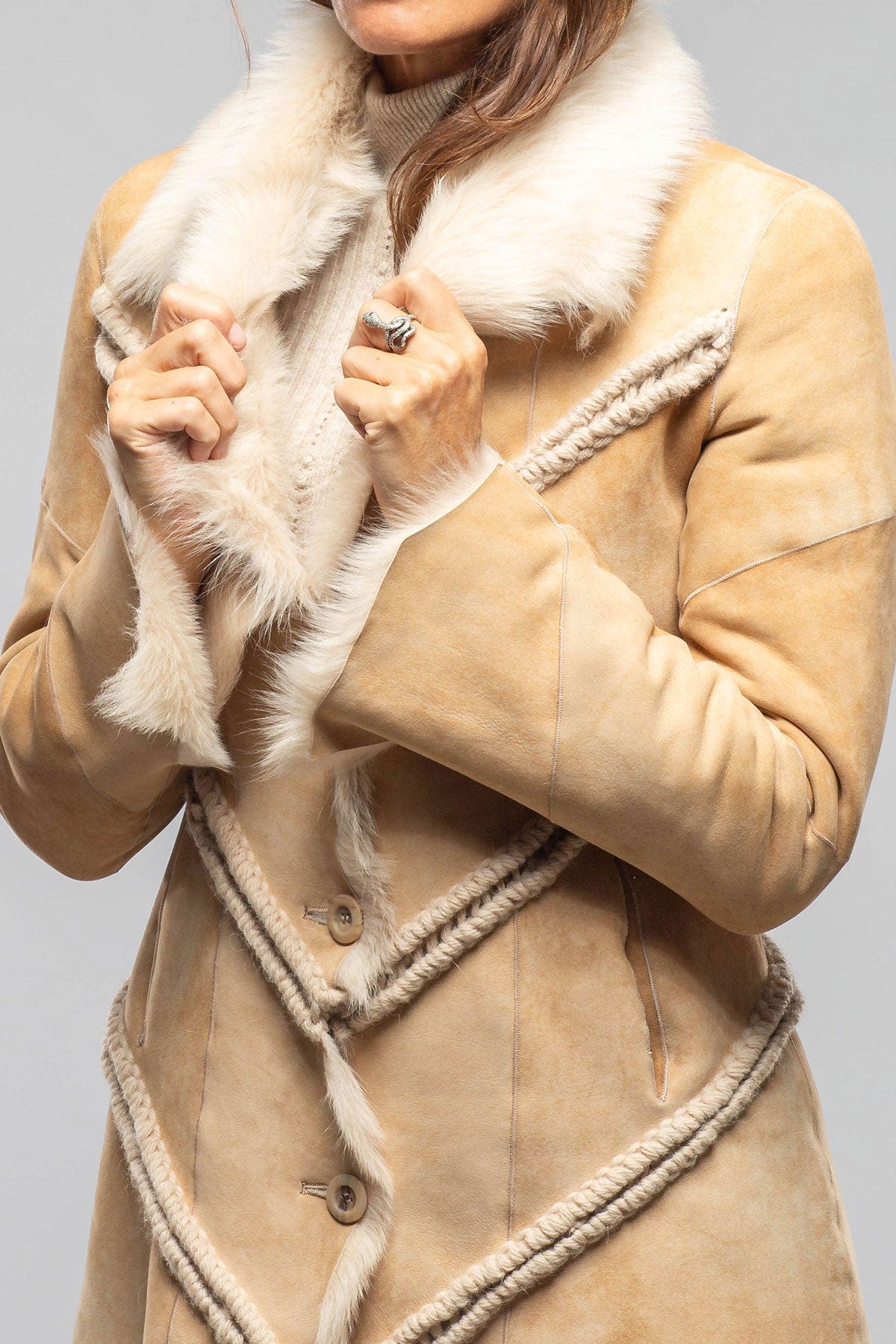 Amaya Shearling In Vintage Palomino - AXEL'S