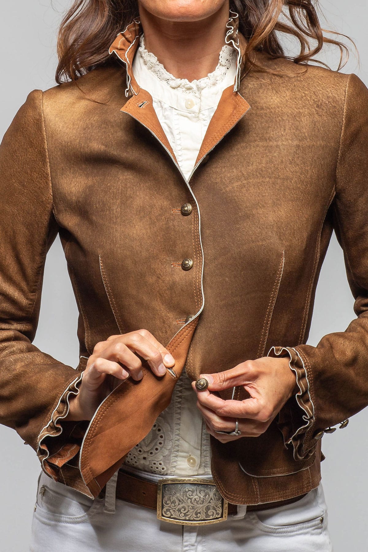 Bustle Back Jacket In Vintage Cognac - AXEL'S