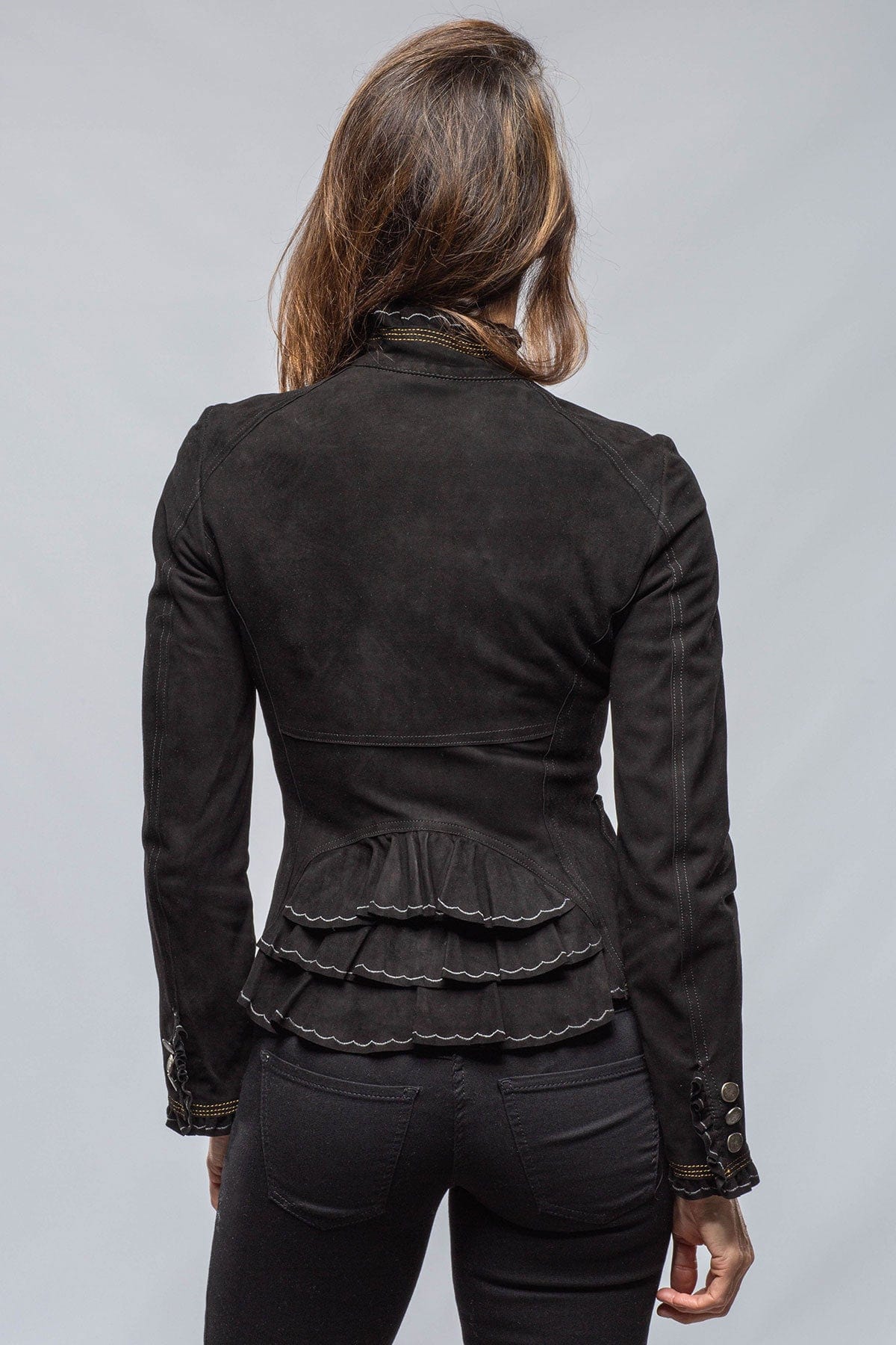 Artico Bustle Back Suede Jacket Ladies - Outerwear - Leather