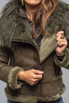 Colette Aviator Shearling In Military - AXEL'S