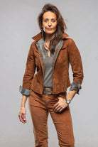 Delaney Reversible Suede/Denim Madras Snap Shirt - AXEL'S