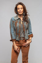 Delaney Reversible Suede/Denim Madras Snap Shirt - AXEL'S