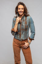 Delaney Reversible Suede/Denim Madras Snap Shirt - AXEL'S