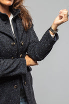 Artico Derby Tweed Donegal Jacket In Midnight Blue Melange Ladies - Outerwear - Cloth
