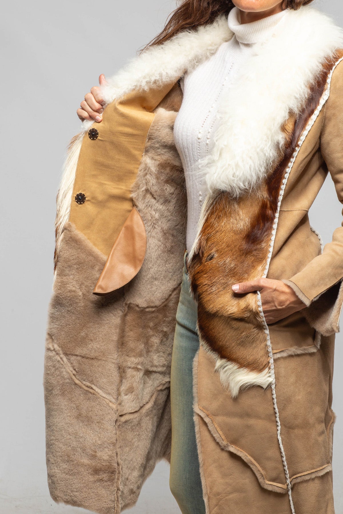 Artico Doba Shearling & Gazelle Coat Ladies - Outerwear - Shearling