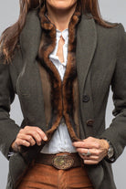 Artico Eden Wool Jacket with Shearling Insert In Loden Ladies - Outerwear - Cloth