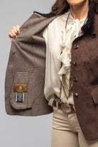 Artico Federica Suede Blazer In Chocolate Ladies - Outerwear - Leather