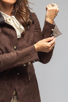 Artico Federica Suede Blazer In Chocolate Ladies - Outerwear - Leather