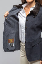 Artico Federica Suede Blazer In Navy Ladies - Outerwear - Leather
