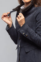 Artico Federica Suede Blazer In Navy Ladies - Outerwear - Leather