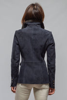 Artico Federica Suede Blazer In Navy Ladies - Outerwear - Leather