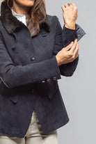 Artico Federica Suede Blazer In Navy Ladies - Outerwear - Leather