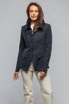 Artico Federica Suede Blazer In Navy Ladies - Outerwear - Leather