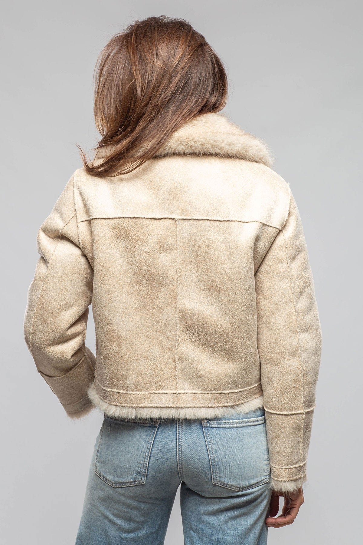 Gaia Eco Fur Reversible Shearling In Oatmeal - AXEL'S