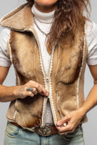 Artico Ista Shearling & Gazelle Hooded Vest Ladies - Outerwear - Shearling