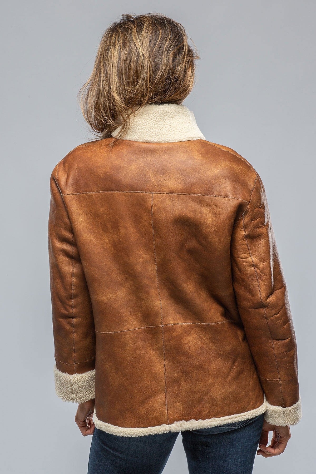 Artico Keli Reversible Burnished Leather & Curly Lamb Shearling Jkt | Ladies - Outerwear - Shearling