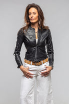 Kiley Short Moto Jacket In Navy - AXEL'S