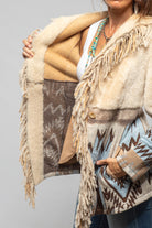 Artico Malia Knit Shearling Coat In Azure Ladies - Outerwear - Shearling