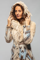 Artico Malia Knit Shearling Coat In Azure Ladies - Outerwear - Shearling