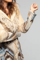 Artico Malia Knit Shearling Coat In Azure Ladies - Outerwear - Shearling