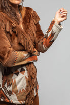 Artico Malia Knit Shearling Coat In Rust Ladies - Outerwear - Shearling