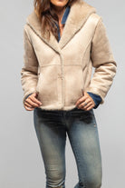 Artico Marta Hooded Eco Mink Reversible Jacket In Natural Ladies - Outerwear - Shearling
