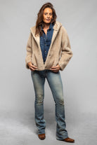 Artico Marta Hooded Eco Mink Reversible Jacket In Natural Ladies - Outerwear - Shearling