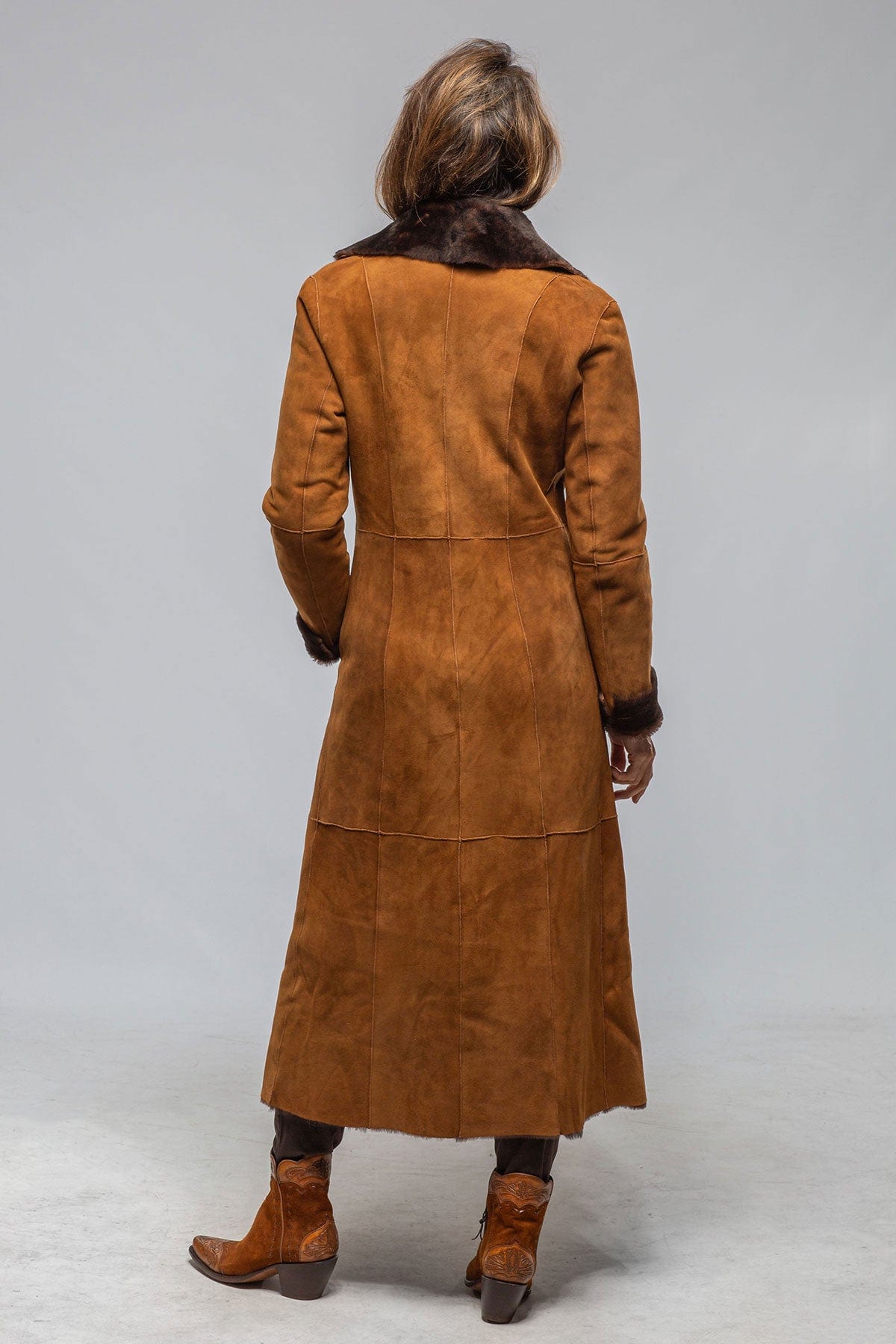 Mercedes Long Shearling In Cognac - AXEL'S