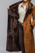 Mercedes Long Shearling In Cognac - AXEL'S