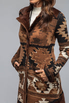 Mesquite Woven & Shearling Coat In Brown - AXEL'S