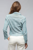 Pasadena Perforated Leather Shirt In Blue - AXEL'S