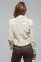 Pasadena Perforated Leather Shirt In Cream - AXEL'S