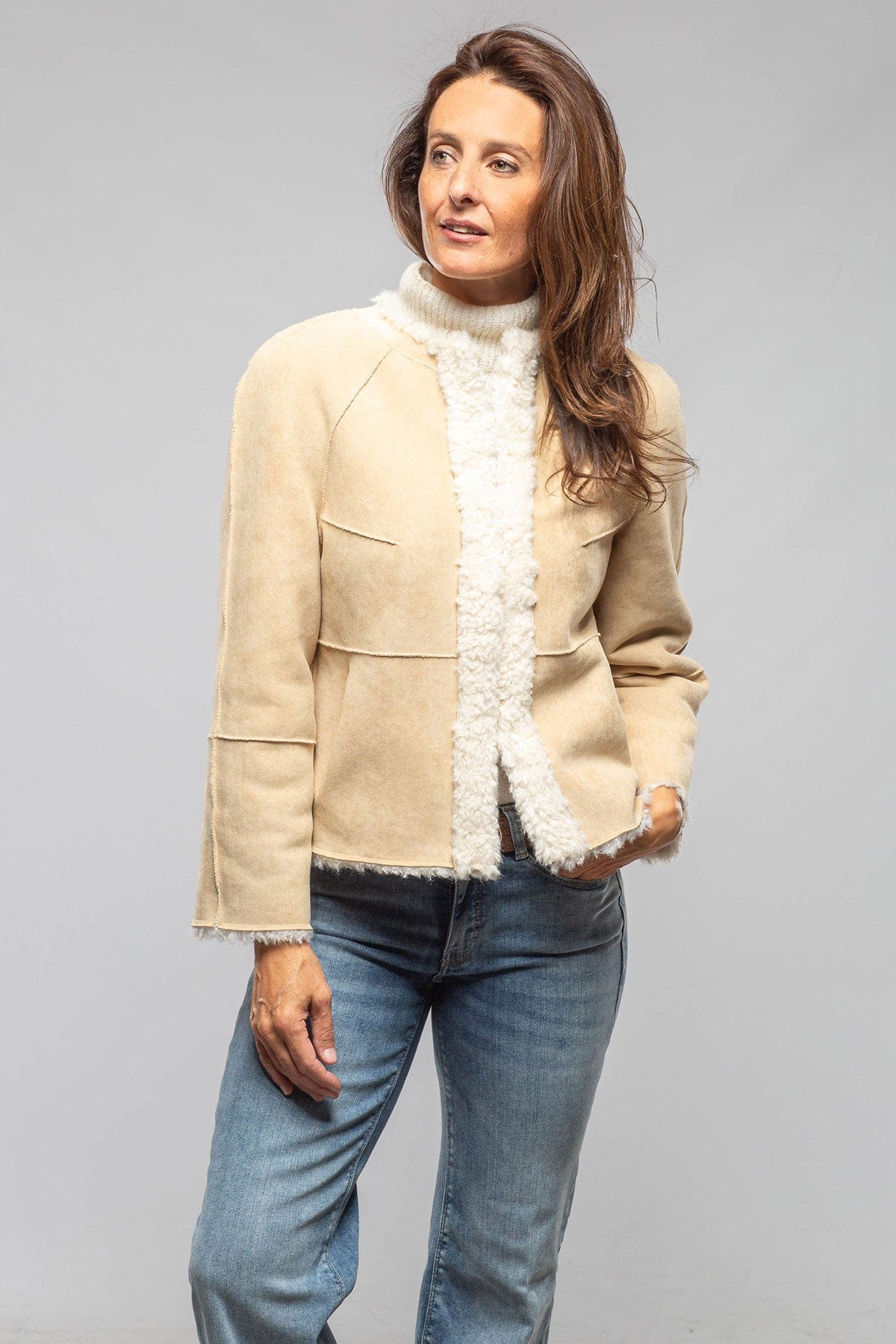 Pinto Reversible Eco Shearling In Honey Cream - AXEL'S