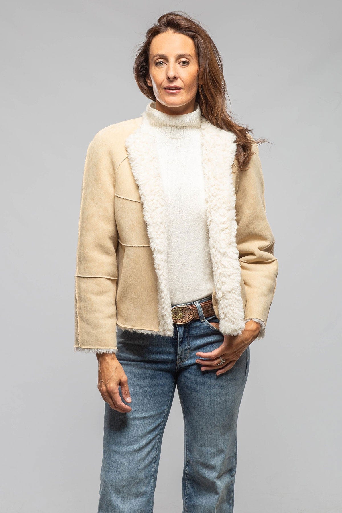 Pinto Reversible Eco Shearling In Honey Cream - AXEL'S