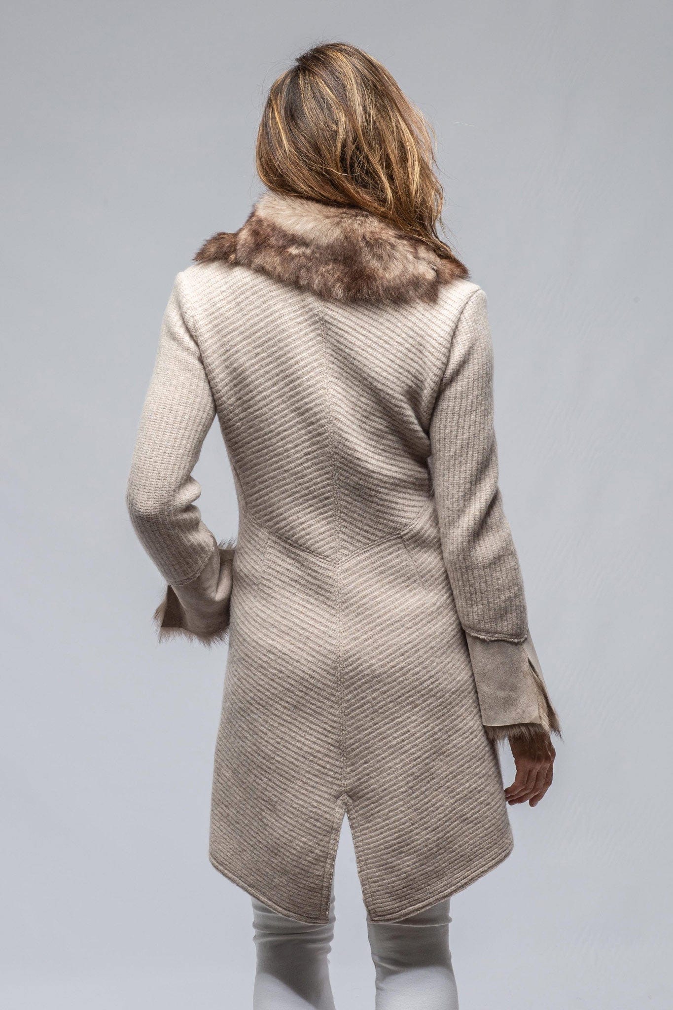 Regina Long Sweater Coat In Light Grey - AXEL'S