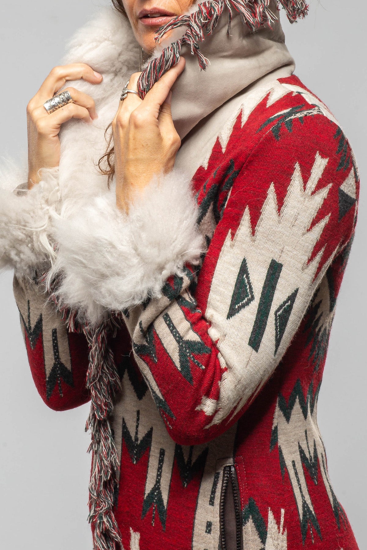 Artico Sakari Long Knit Sweater Coat Ladies - Outerwear - Shearling