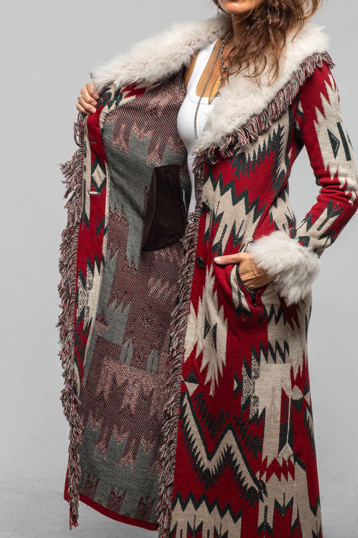 Artico Sakari Long Knit Sweater Coat Ladies - Outerwear - Shearling