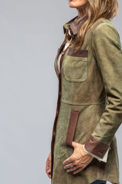 Vienna Woods Shirt Jacket In Moss/Cognac - AXEL'S