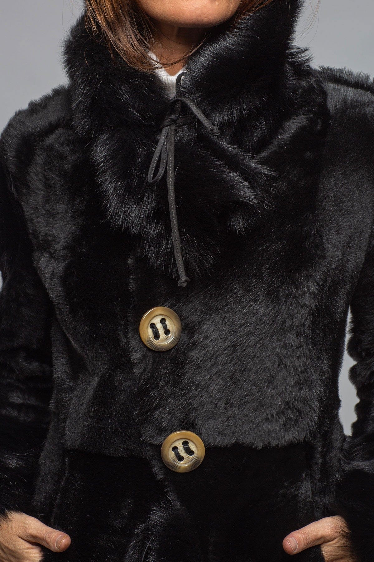 Artico Wild Reversible Long Shearling In Black Ladies - Outerwear - Shearling