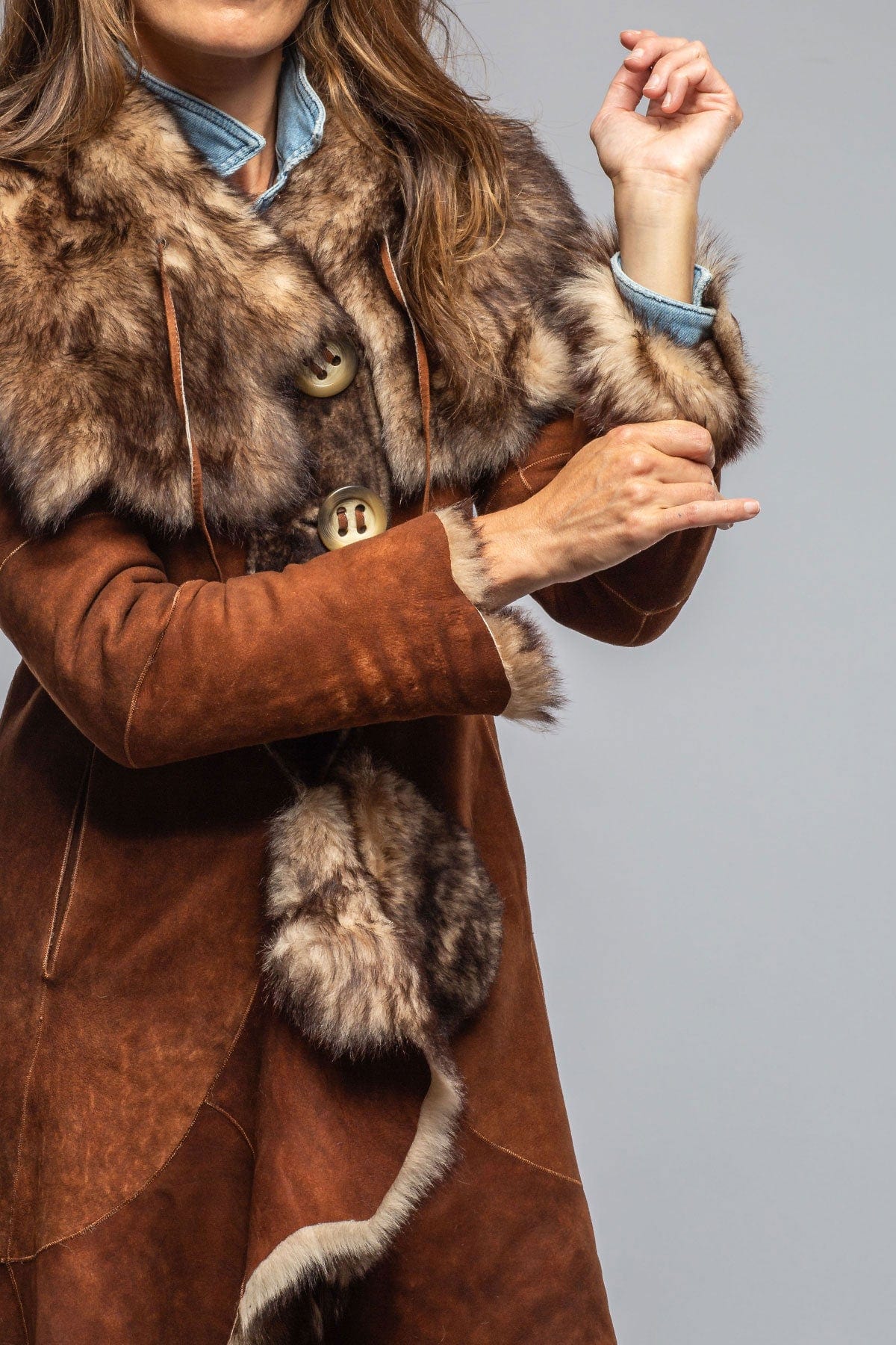 Artico Wild Reversible Long Shearling In Ranch Brown | Axel's of Vail