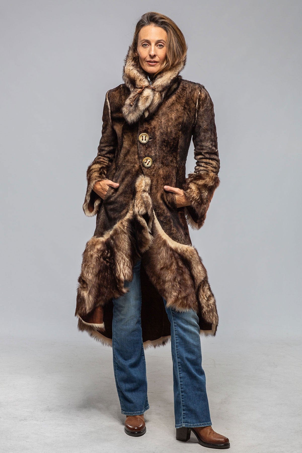 Wild Reversible Long Shearling In Ranch Brown - AXEL'S