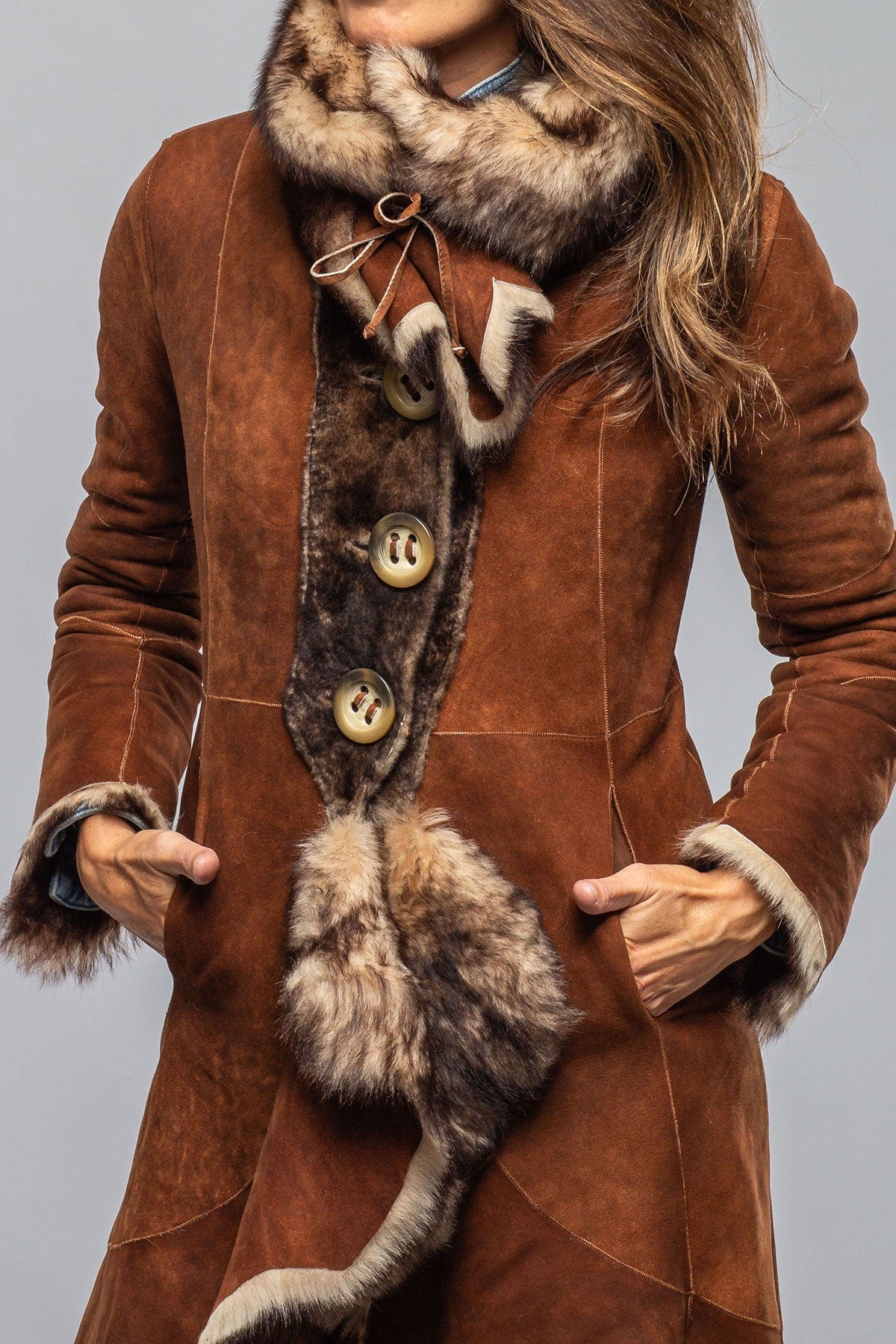 Wild Reversible Long Shearling In Ranch Brown - AXEL'S