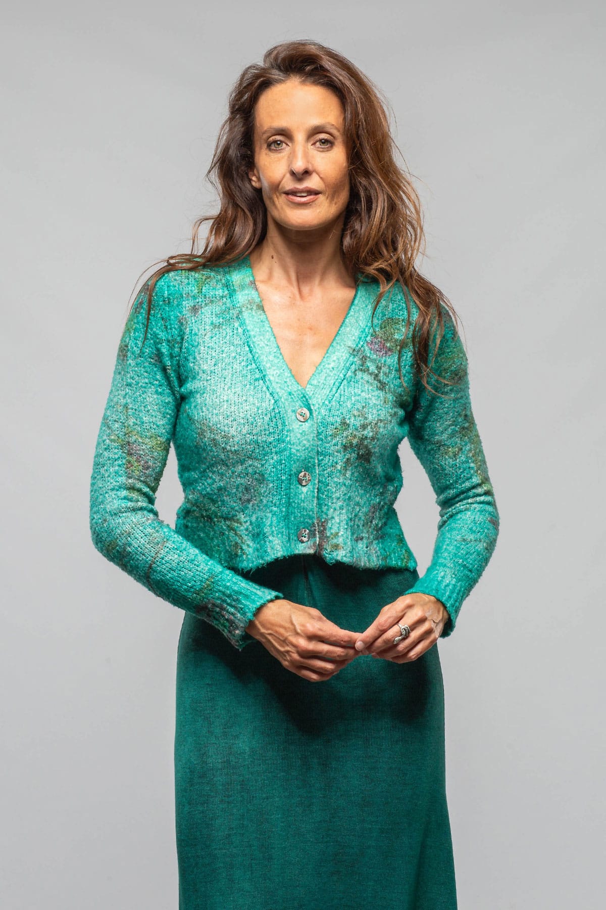 Avant Toi Ancona Cropped Cardigan In Mint Ladies - Sweaters
