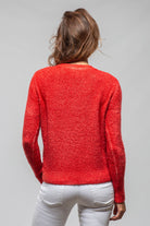 Avant Toi Bari Cropped Crew Neck Sweater In Nail Polish Red Ladies - Sweaters