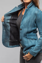 Borgo Painted Blazer In Dark Water - AXEL'S