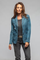 Borgo Painted Blazer In Dark Water - AXEL'S