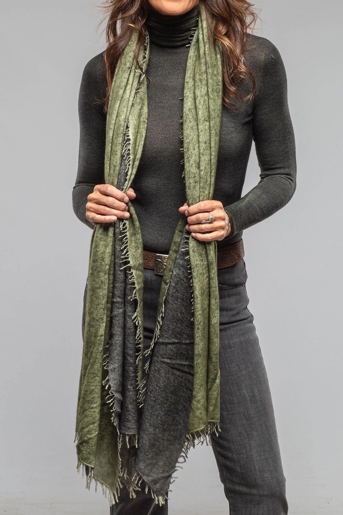 Avant Toi Cantare Cashmere Fringe Scarf In Shaded Shrub | Ladies - Accessories - Scarves