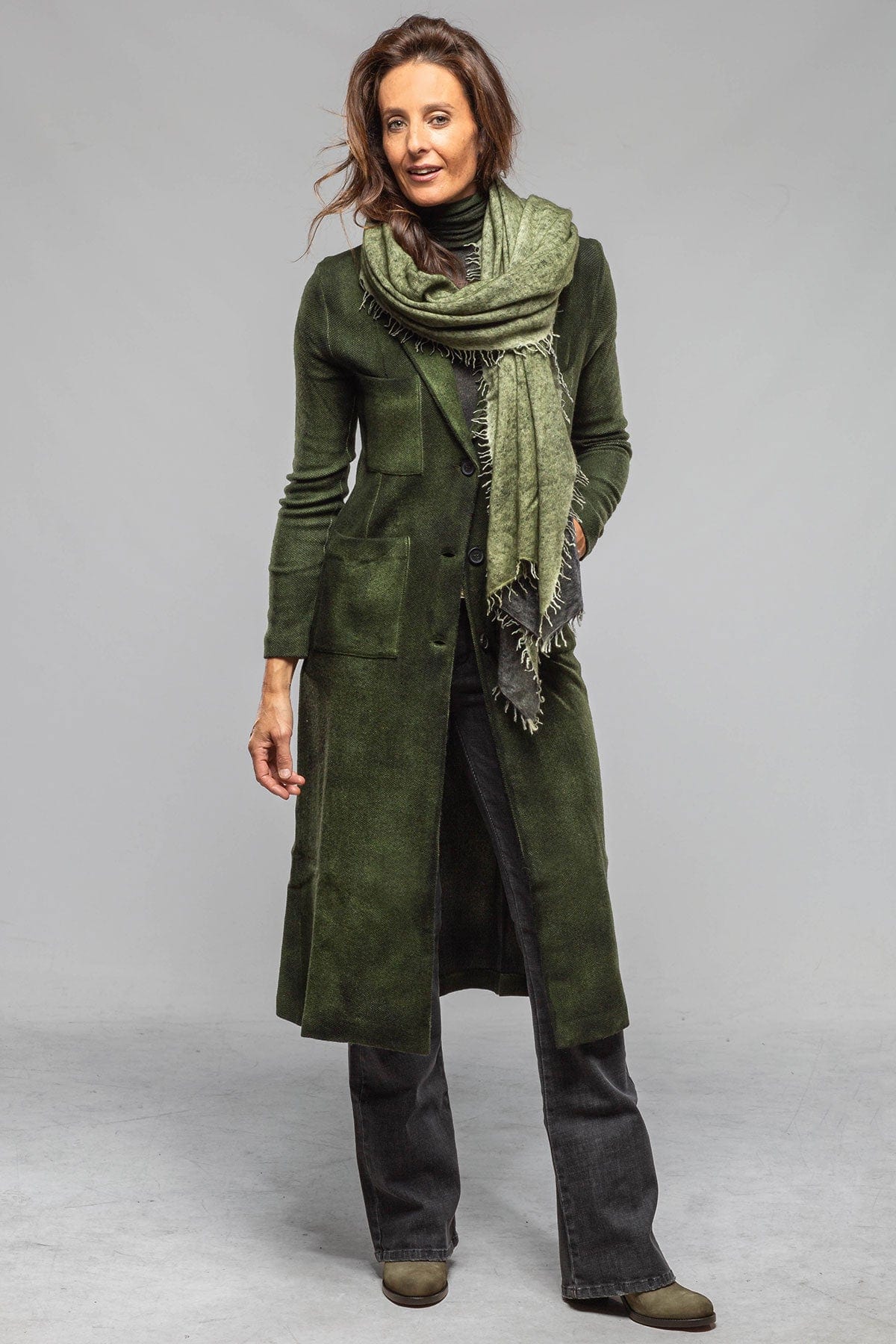 Avant Toi Cantare Cashmere Fringe Scarf In Shaded Shrub | Ladies - Accessories - Scarves