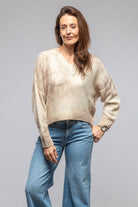 Cloud Oversize Cashmere Silk V-Neck In Walnut - AXEL'S